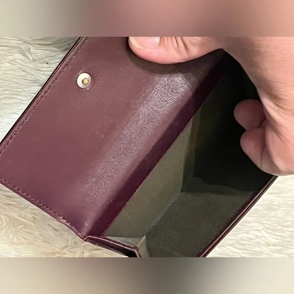 Dior Dark Maroon Embossed Leather Bifold wallet - Picture 11 of 11